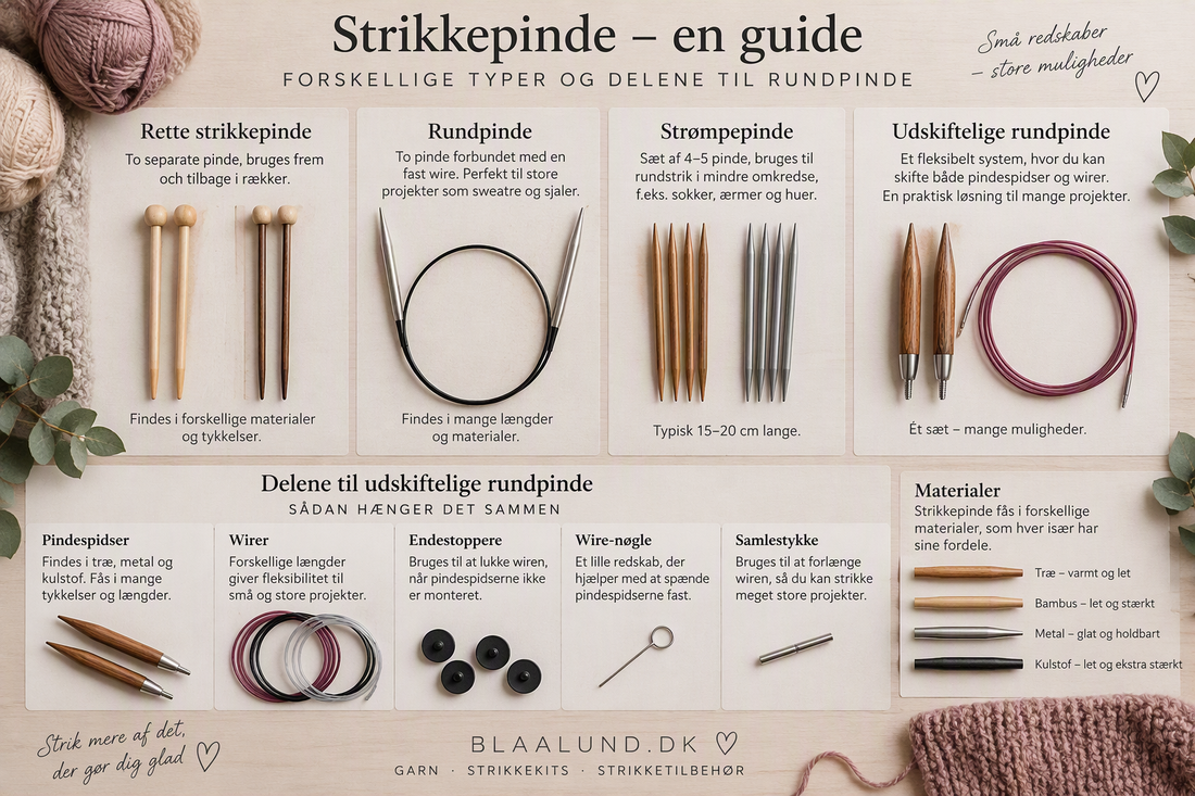 Hvilken type strikkepinde skal du vælge?