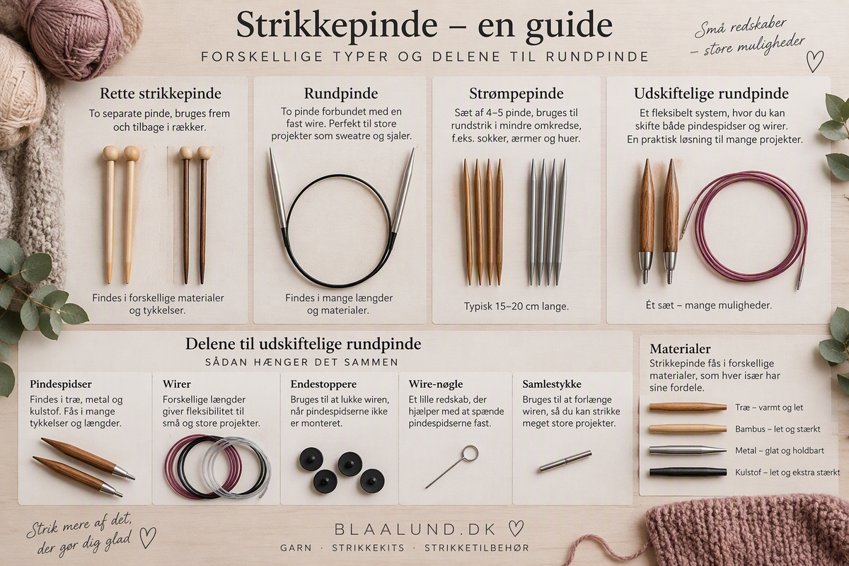 Hvilken type strikkepinde skal du vælge?